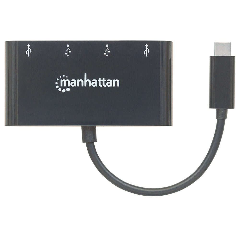 HUB USB C MANHATTAN A 4 PTOS V3.1 NEGRO 162746