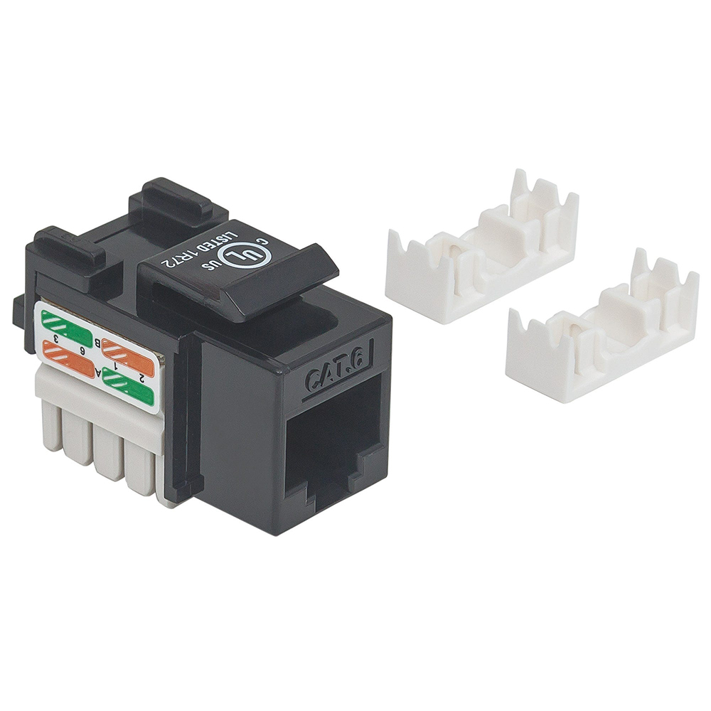 JACK DE IMPACTO UTP CAT6 CALIBRE 22 AL 26AWG INTELLINET NEGRO 210720