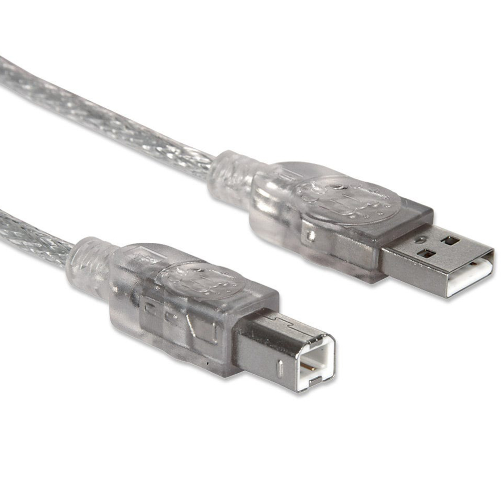 CABLE USB V2.0 MANHATTAN A-B  1.8M PLATA 333405