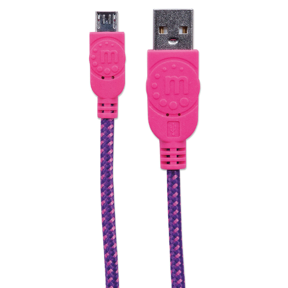 CABLE MANHATTAN USB V2.0 A-MICRO B 1.0M TEXTIL ROSA/MORADO 352758