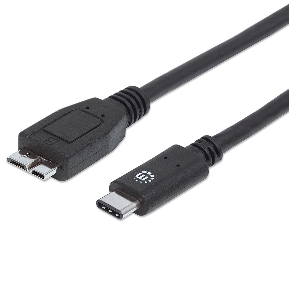 CABLE USB-C MANHATTAN CM-MICRO B V3 1.0M NEGRO 3AMP 353397