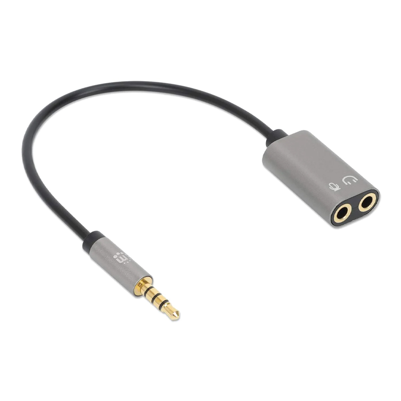 ADAPTADOR AUDIO 3.5MM TRRS 1 M A 2H 20CM MANHATTAN 356107