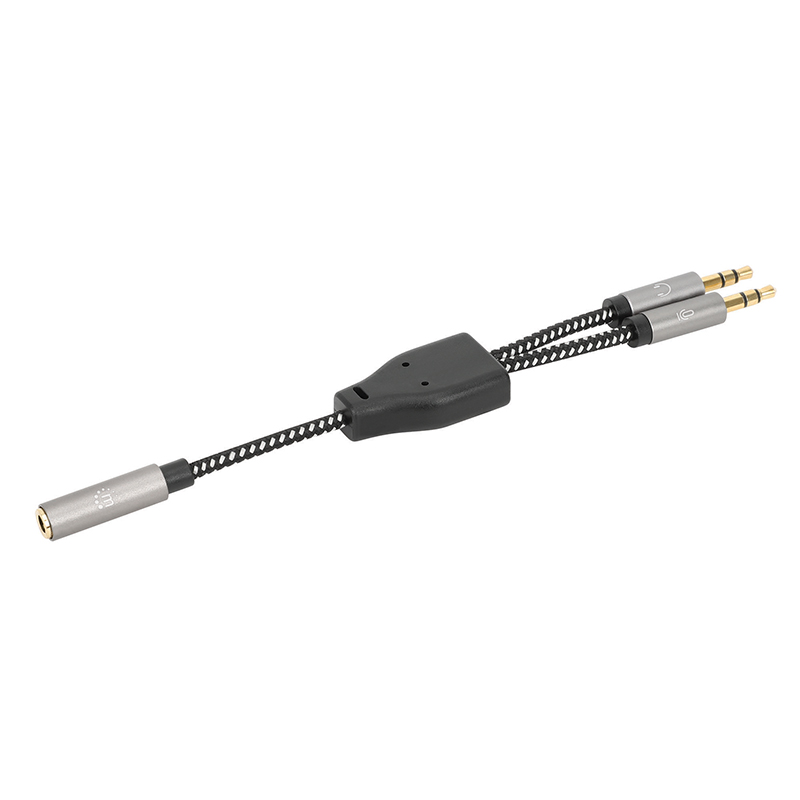 ADAPTADOR AUDIO 3.5MM 1 H A 2 M, 15CM MANHATTAN 356121