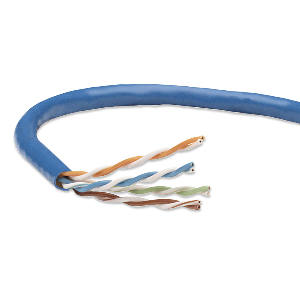 BOBINA INTELLINET CAT5E UTP CCA SOLIDA COLOR AZUL 24AWG 305 MTS 362344