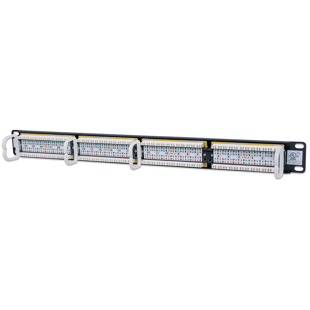 PANEL DE PARCHEO 24 PUERTOS CAT6 UTP 1U P/RACK 19 INTELLINET 520959