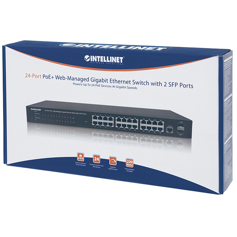 SWITCH INTELLINET ADMIN POR WEB GIGA 1000 24PTS POE+ 2PTO SFP 560559