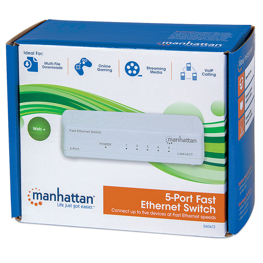 SWITCH ETHERNET MANHATTAN 5 PTOS BLANCO MH 560672