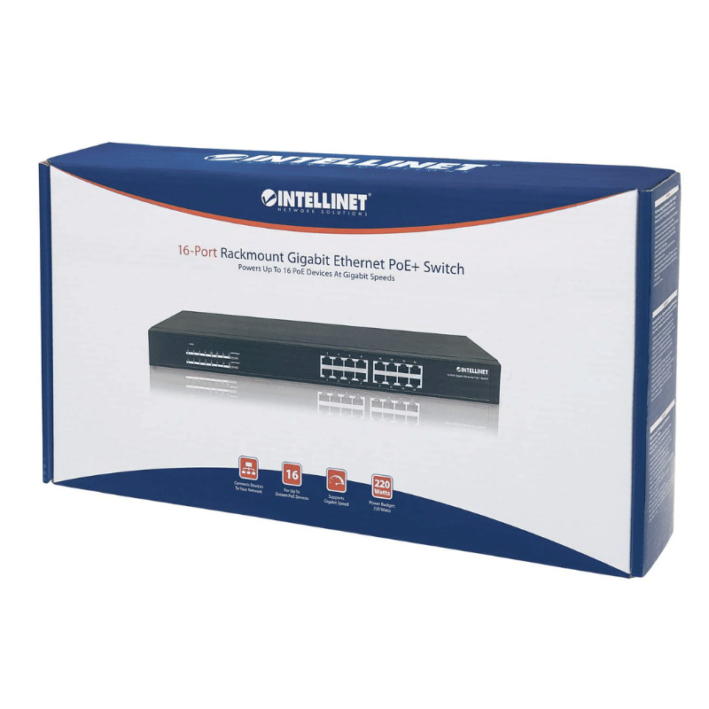 SWITCH POE INTELLINET 19" GB 16 PTOS 220W, 30W X PTO (560993)