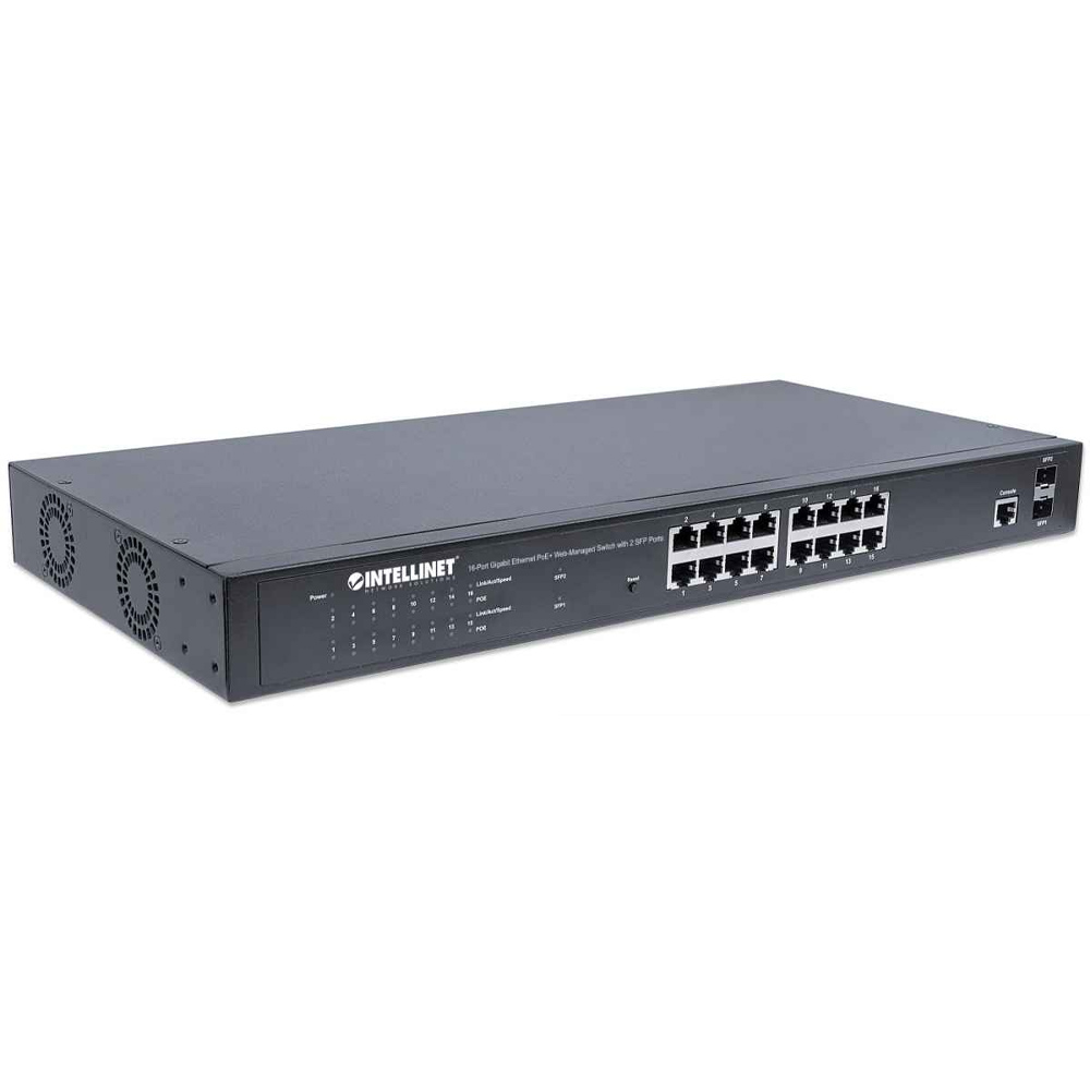 PoE SWITCH INTELLINET GB 16 PTOS 19" 30W/PTO 220W ADMIN + 2 SFP 561341