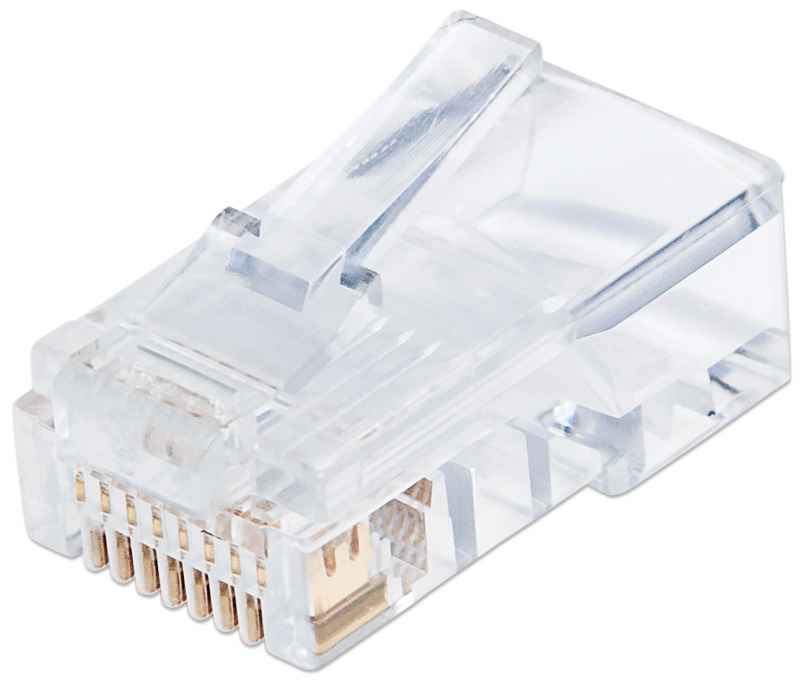 PLUG INTELLINET RJ45 CAT5E SOLIDO UTP PRO 100PZA 50 MICRAS ORO 790512