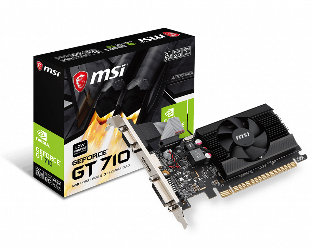 TARJETA DE VIDEO MSI GEFORCE GT 710 2GD3 LP DDR3 HDMI-DVI-D PCIE 2.0