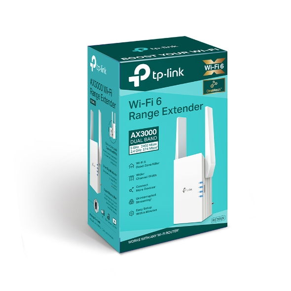 TP-LINK EXTENSOR DE RANGO AX3000 MESH WIFI 6 EXTENDER / RE705X