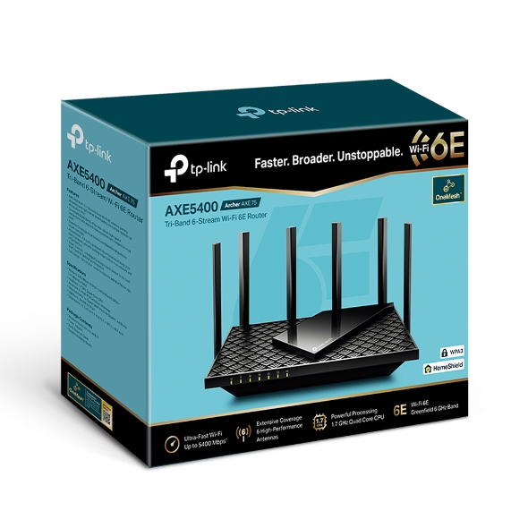 ROUTER WIFI 6 TP-LINK / AXE5400/TRI-BANDA /ARCHER AXE75