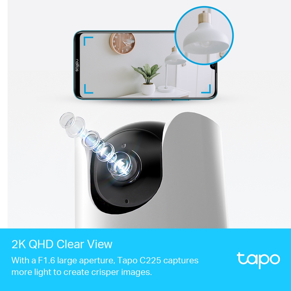 CAMARA WI-FI DE SEGURIDAD PARA HOGAR TP-LINK 2K QHD /TAPO C225