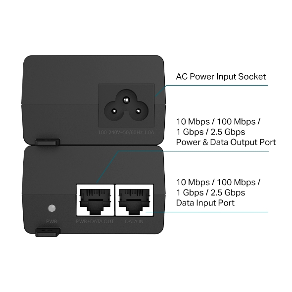 INYECTOR POE TP-LINK POE+ 2.5GBPS /POE260S