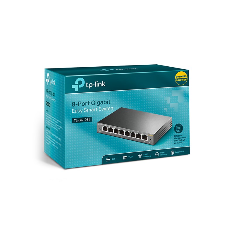 TP-LINK CONMUTADOR EASY SMART GIGABIT DE 8 PUERTOS / TL-SG108E V2