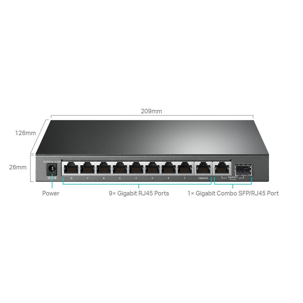 SWITCH DE ESCRITORIO TP-LINK 10 PTOS 8 POE / TL-SG1210MPE