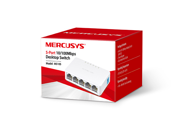 TP-LINK SWITCH ESCRITORIO MERCUSYS /5 PTOS FAST/PLUG&PLAY/ MS105