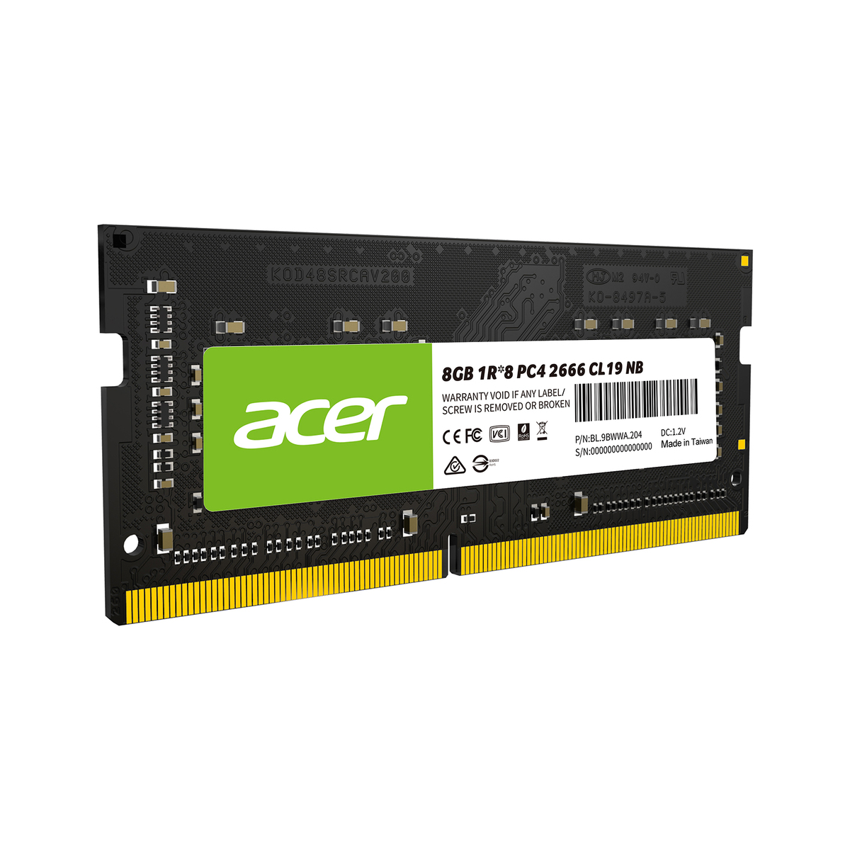 MEMORIA SODIMM DDR4 ACER SD100 8GB 2666MHZ CL19 (BL.9BWWA.204)