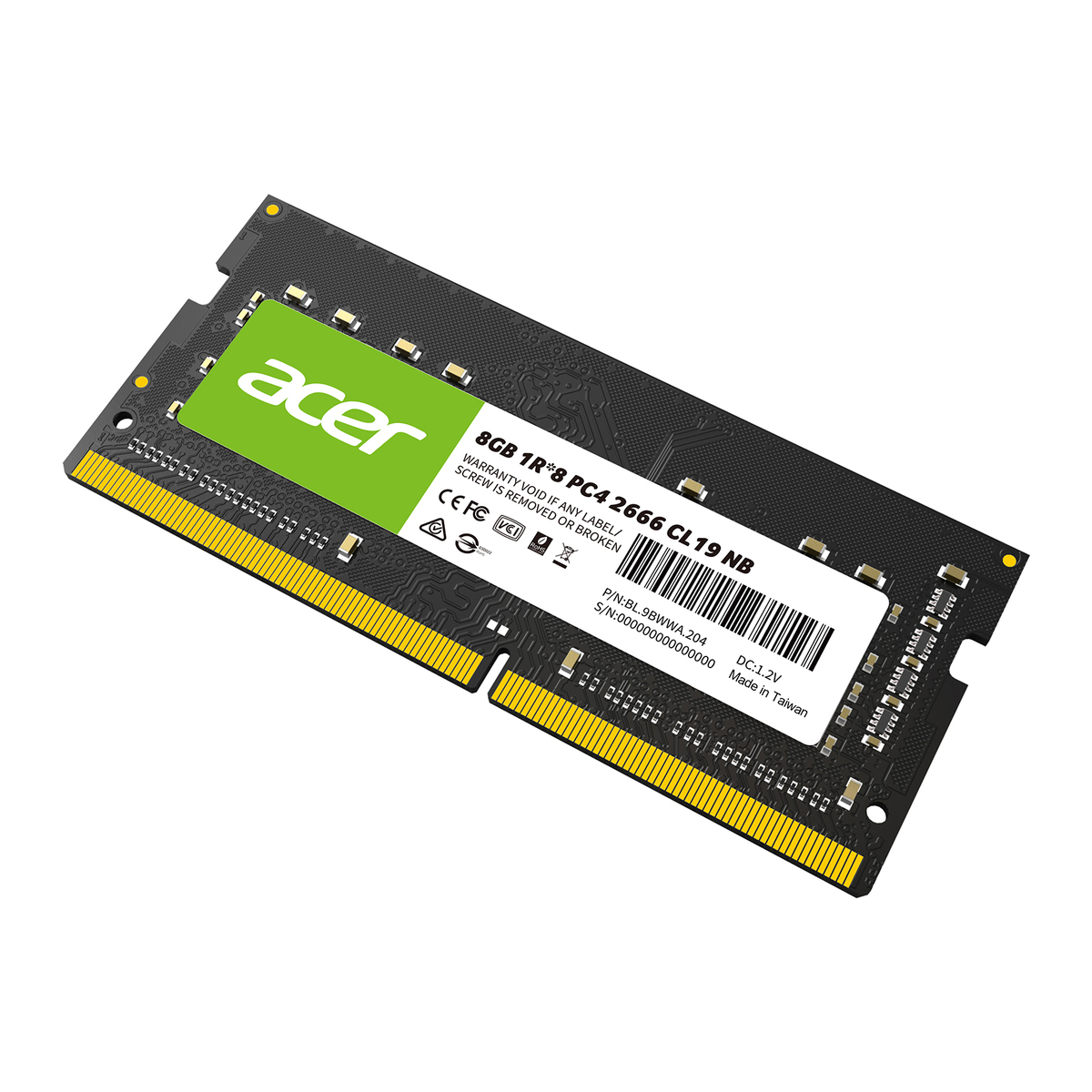 MEMORIA SODIMM DDR4 ACER SD100 8GB 2666MHZ CL19 (BL.9BWWA.204)