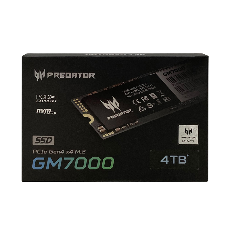 UNIDAD SSD PREDATOR GM7000 4TB M.2 NVME GEN4X4 7400MB/S (BL.9BWWR.107)