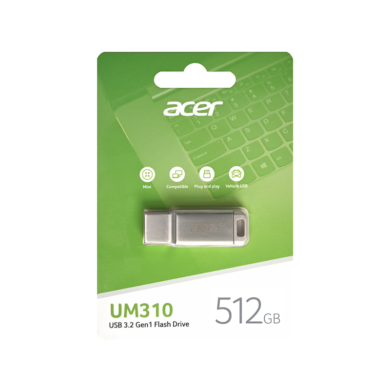 MEMORIA USB 3.2 ACER UM310 512GB 120 MB/S METALICA (BL.9BWWA.584)