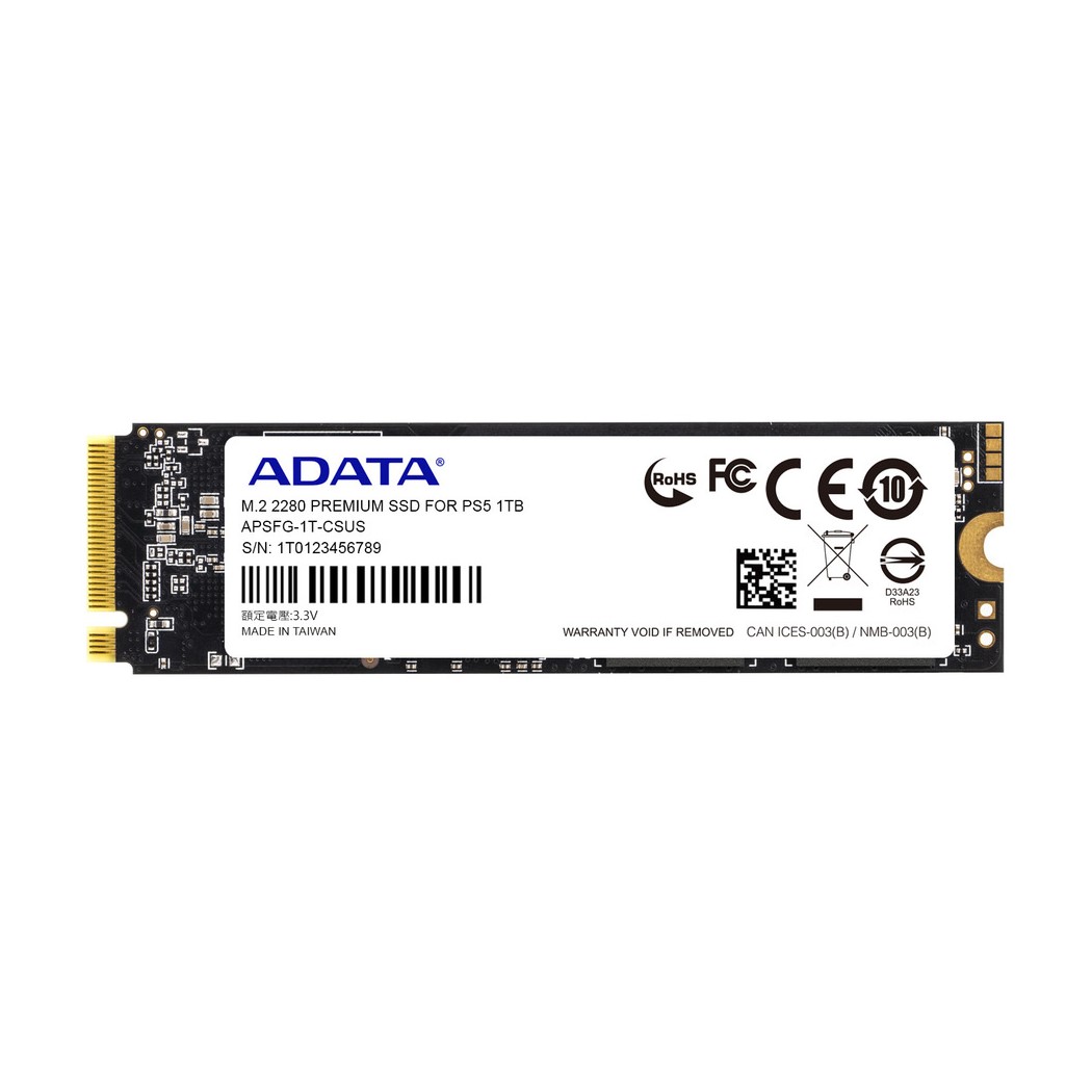 UNIDAD SSD M.2 ADATA PREMIUM PARA PS5 1TB PCIe G4 BCO (APSFG-1T-CSUS)