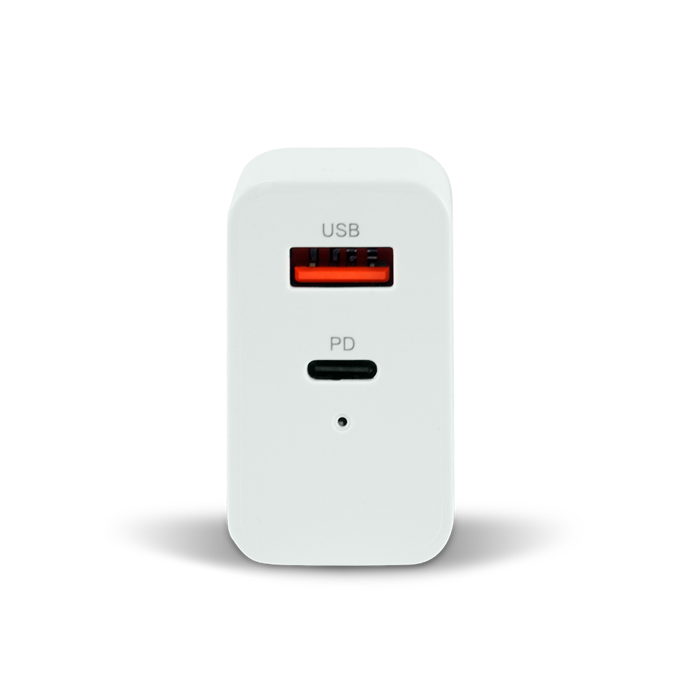 CARGADOR PARA PARED QUICK CHARGE 3.0A PD20W USB A Y C BLANCO AU-350-WH