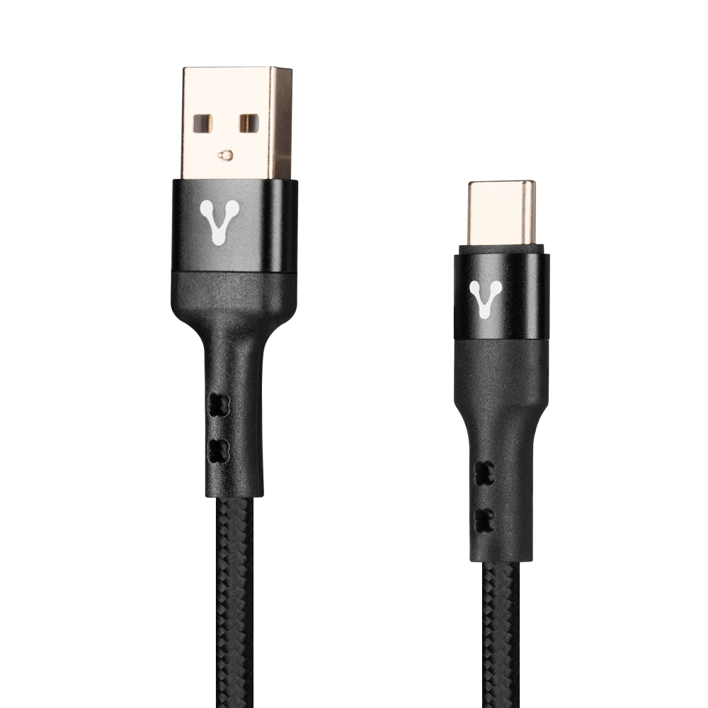 CABLE VORAGO USB-TIPO C 3 METROS CARGA RÁPIDA NEGRO (CAB-128)