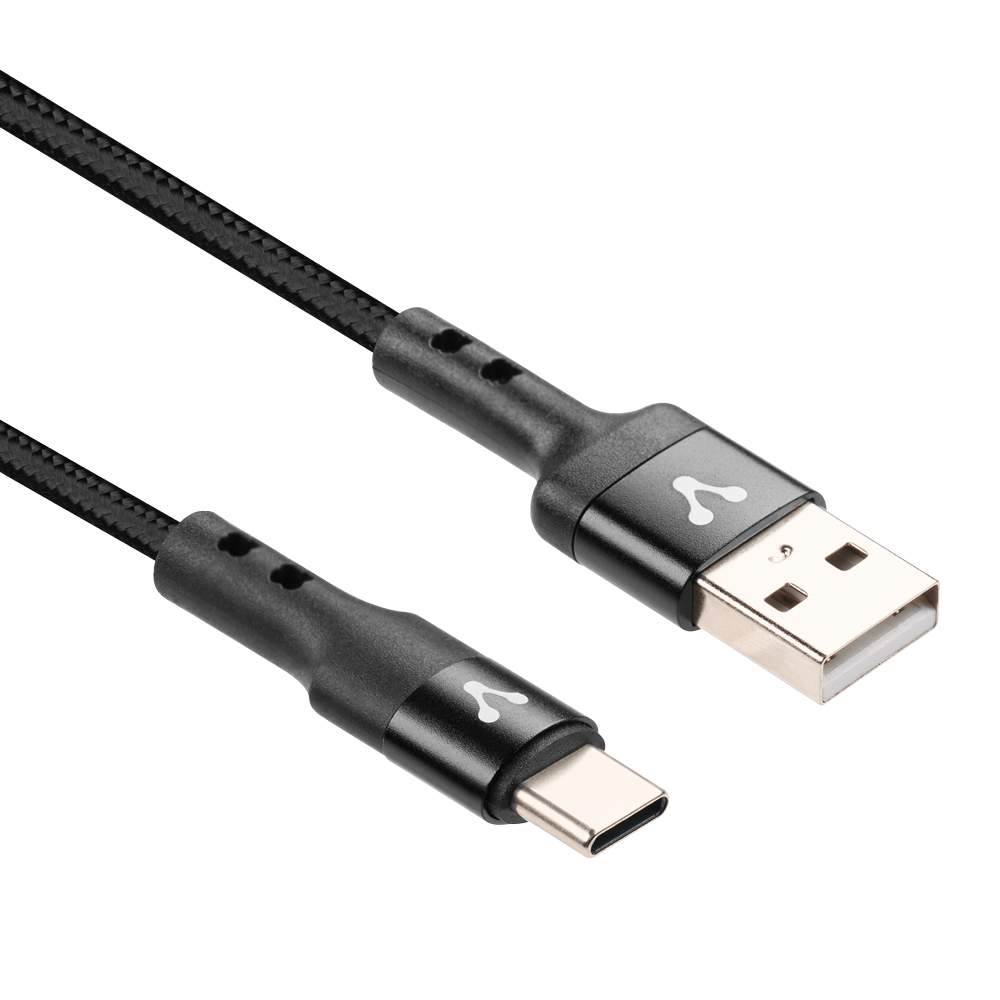 CABLE VORAGO USB-TIPO C 3 METROS CARGA RÁPIDA NEGRO (CAB-128)