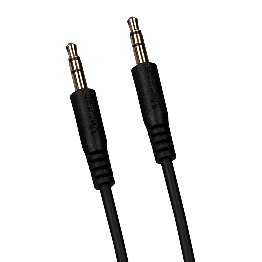 CABLE AUXILIAR AUDIO VORAGO 3.5 MM A 3.5 MM NEGRO (CAB-A01B)