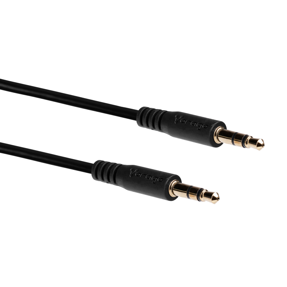 CABLE AUXILIAR AUDIO VORAGO 3.5 MM A 3.5 MM NEGRO (CAB-A01B)