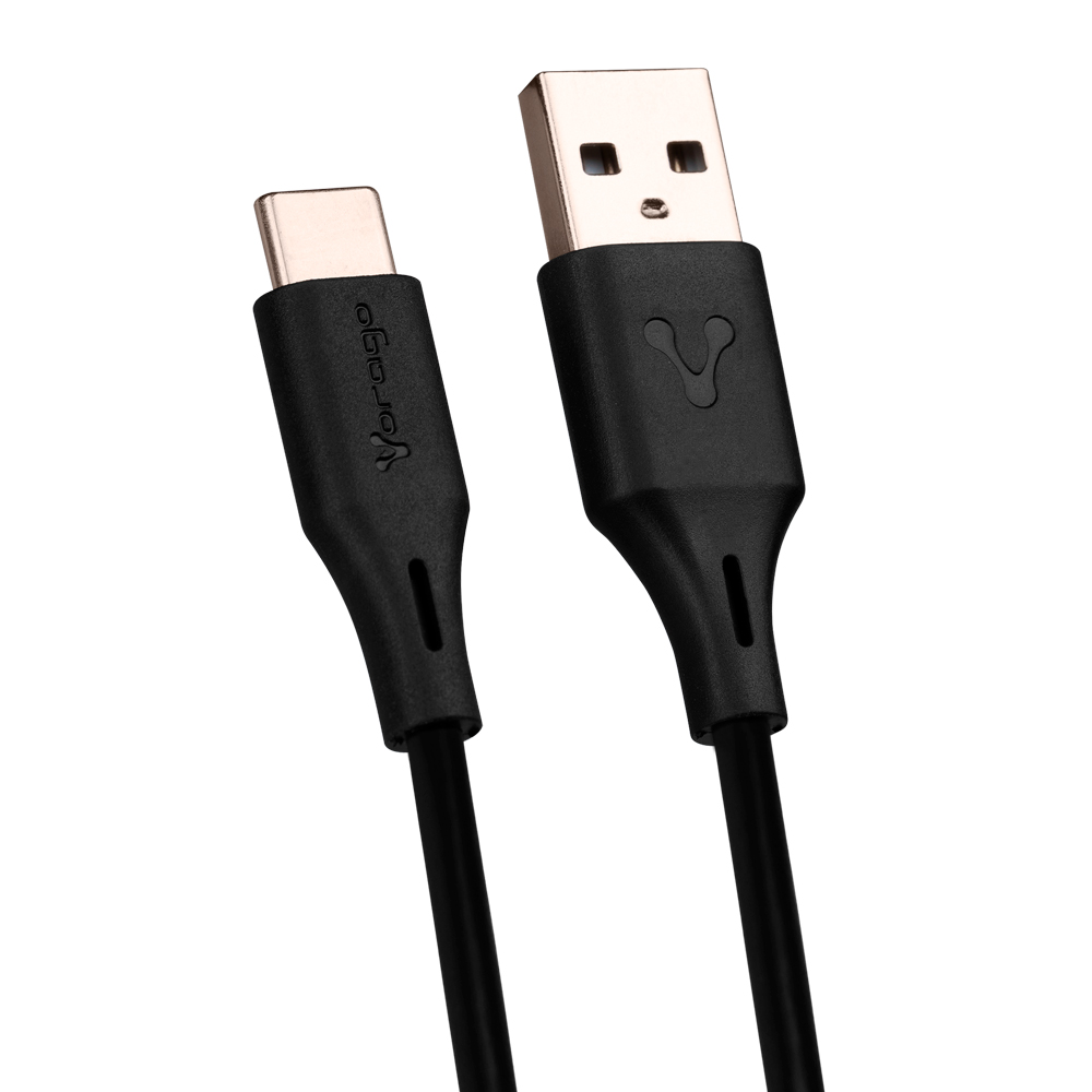 CABLE VORAGO USB-TIPO C 1 METRO CARGA RAPIDA NEGRO (CAB-C01B)