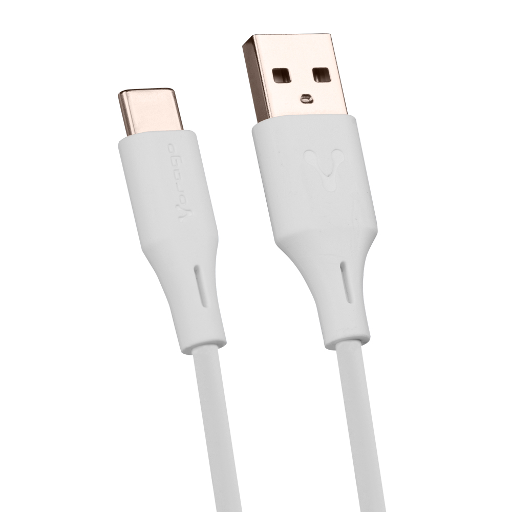 CABLE VORAGO USB-TIPO C 1 METRO CARGA RAPIDA BLANCO (CAB-C01W)