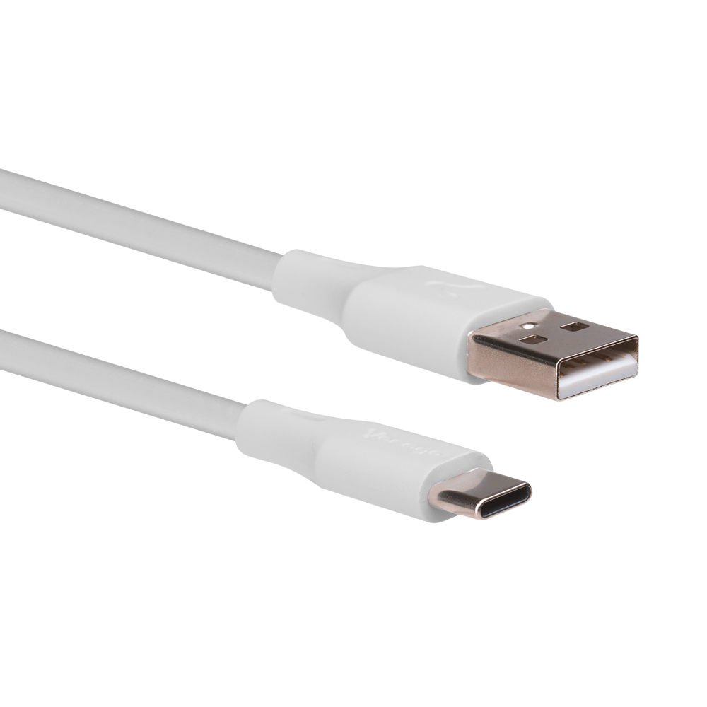 CABLE VORAGO USB-TIPO C 1 METRO CARGA RAPIDA BLANCO (CAB-C01W)