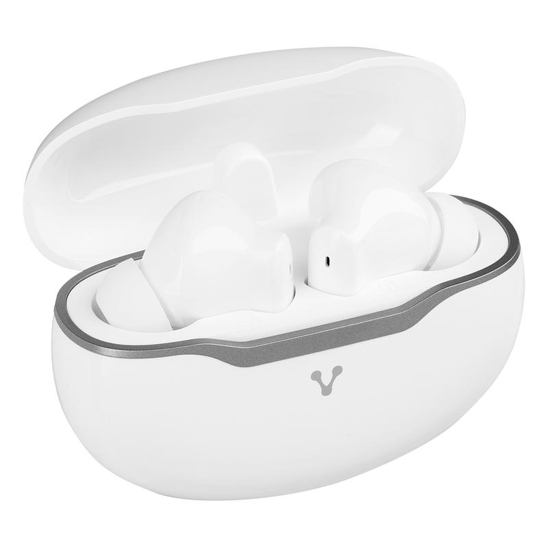 AUDIFONOS VORAGO EARBUD BT 5.3 TWS APLIC. TUYA 6HRS + 3 CARGAS TACTIL USB BLANCO (ESB-450-WH)