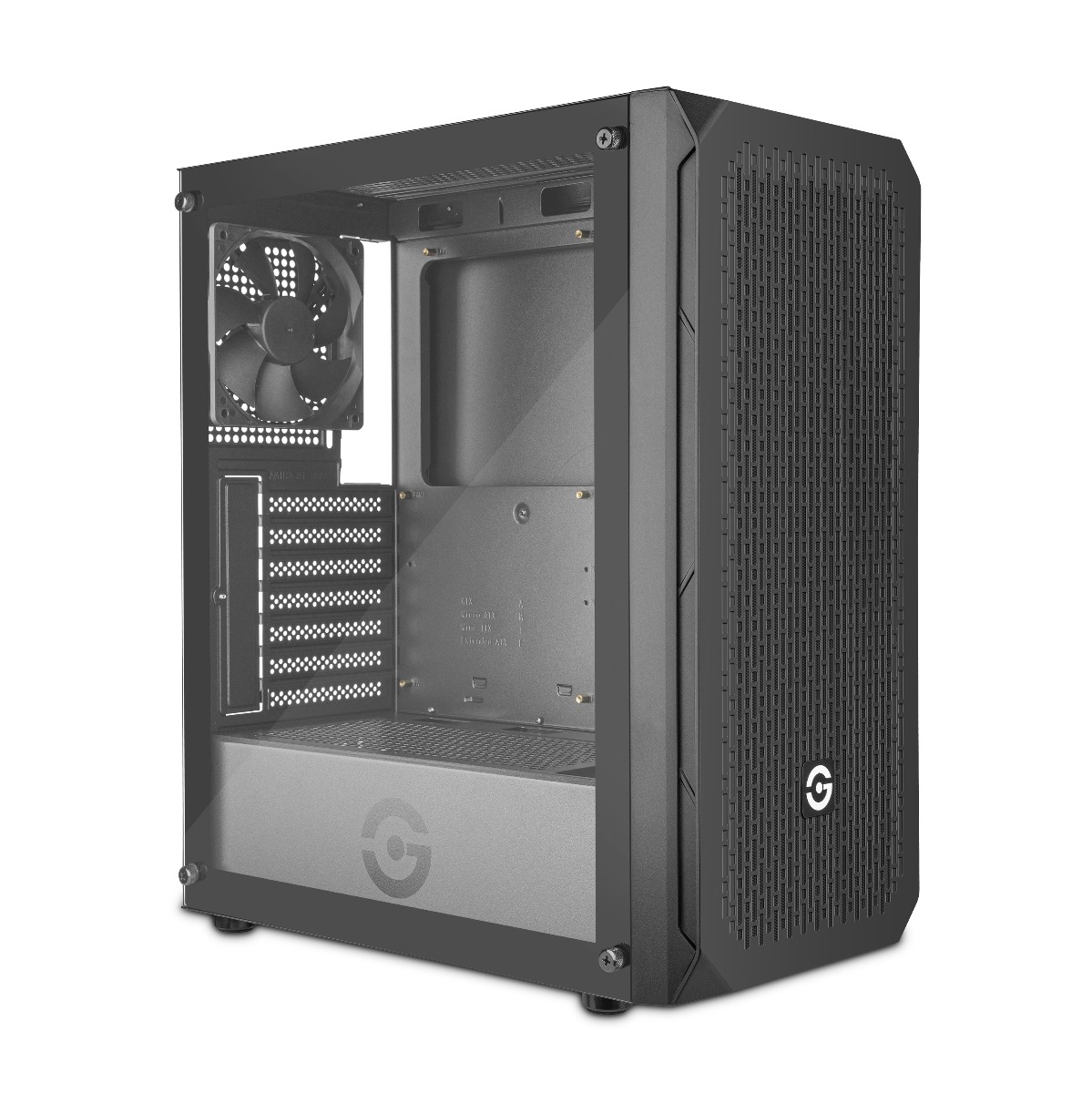 Getttech Gaming PC Case with Mesh Front Panel - SKU: GCM-ASGX1-01BK