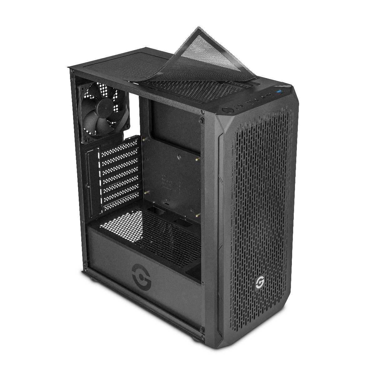 Getttech Gaming PC Case with Mesh Front Panel - SKU: GCM-ASGX1-01BK