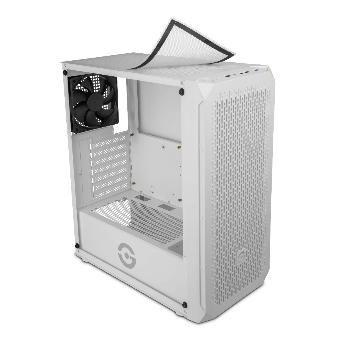 Getttech Gaming PC Case with Mesh Front Panel - SKU: GCM-ASGX1-01WH