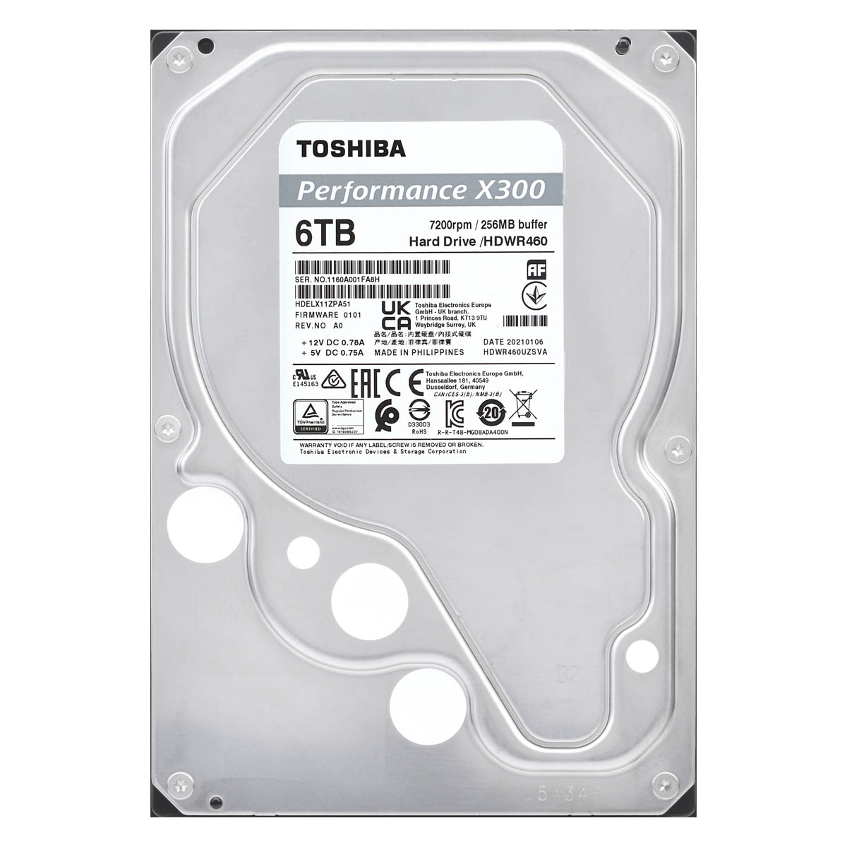 DD INT TOSHIBA 6TB X300 PERFORMANCE 3.5” 7200rpm 256MB (HDWR760XZSTA)