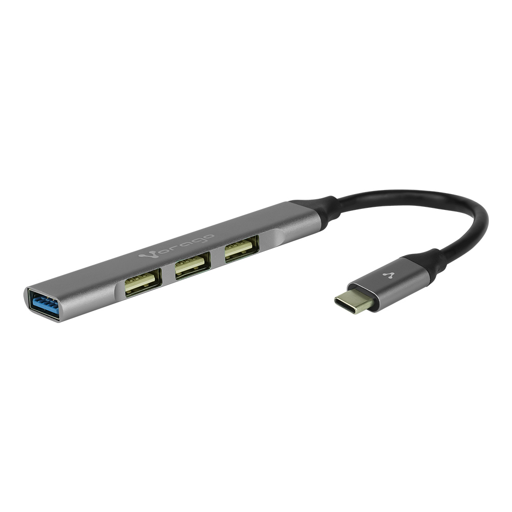 CONCENTRADOR HUB VORAGO TIPO C 4 PUERTOS USB (1X3.0/3X2.0) SLIM HU-200