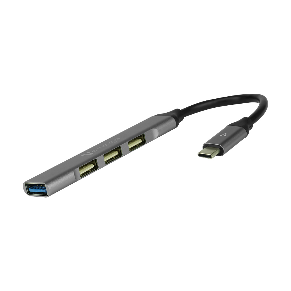 CONCENTRADOR HUB VORAGO TIPO C 4 PUERTOS USB (1X3.0/3X2.0) SLIM HU-200