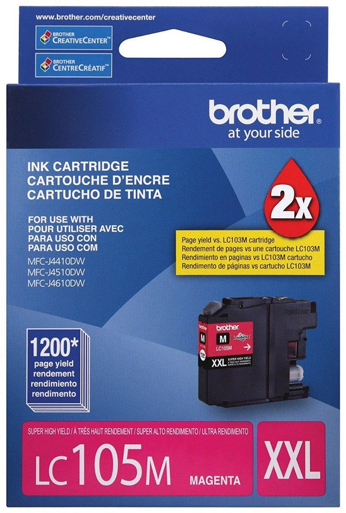 CARTUCHO BROTHER LC105M MAGENTA SUPER ALTO RENDIMIENTO 1200 P LC105M