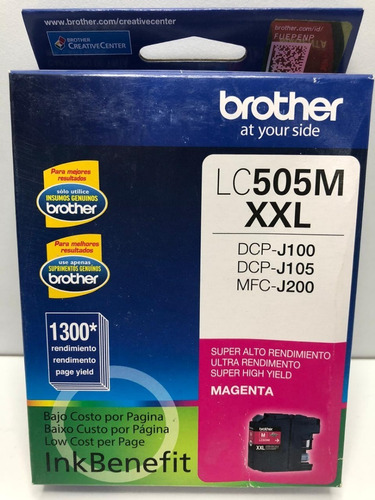 CARTUCHO BROTHER LC505M MAGENTA 1300 PAG APROX ALTO RENDIMIENTO LC505M