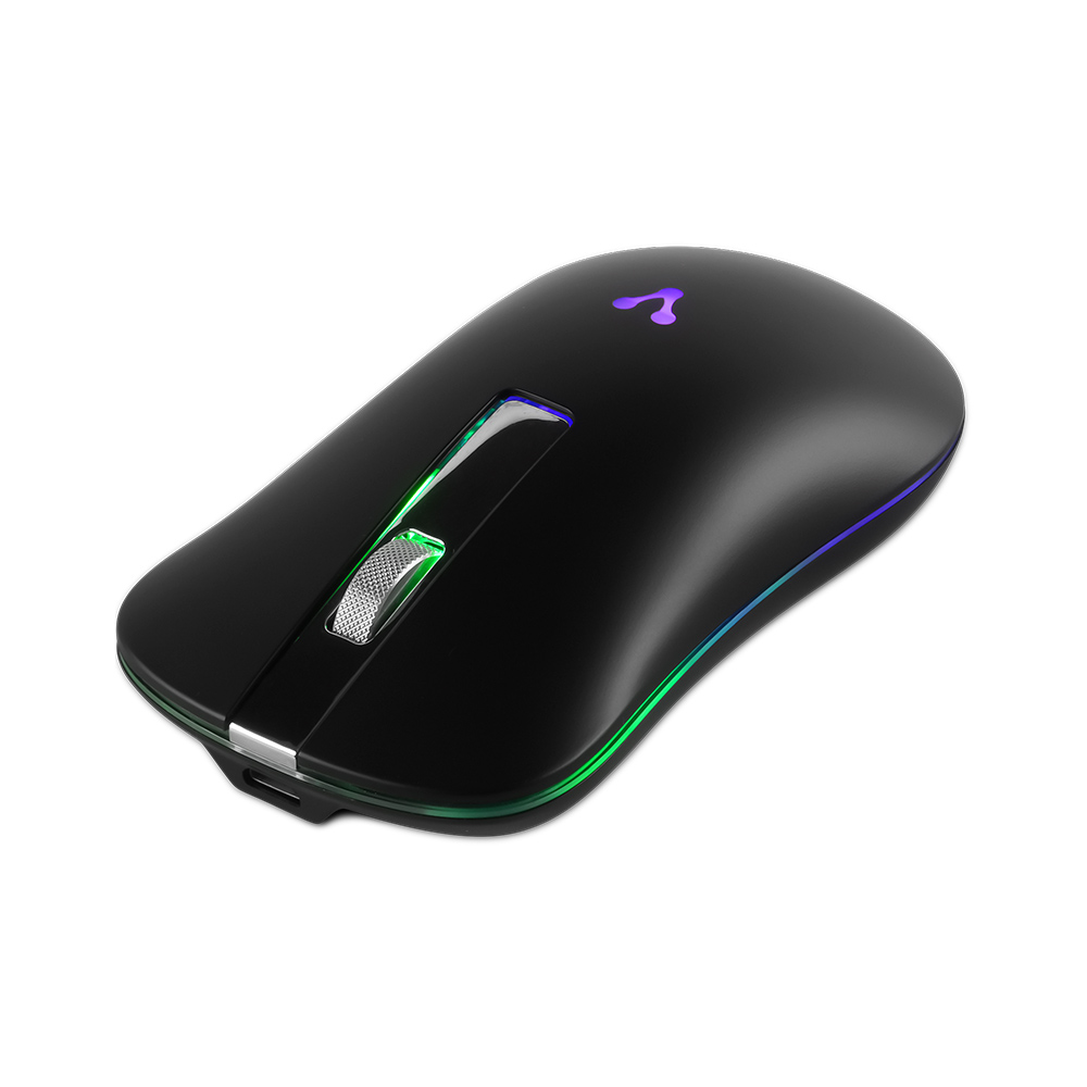 MOUSE VORAGO MO-305-BK SLIM LED RGB INALAMBRICO RECARGABLE NEGRO