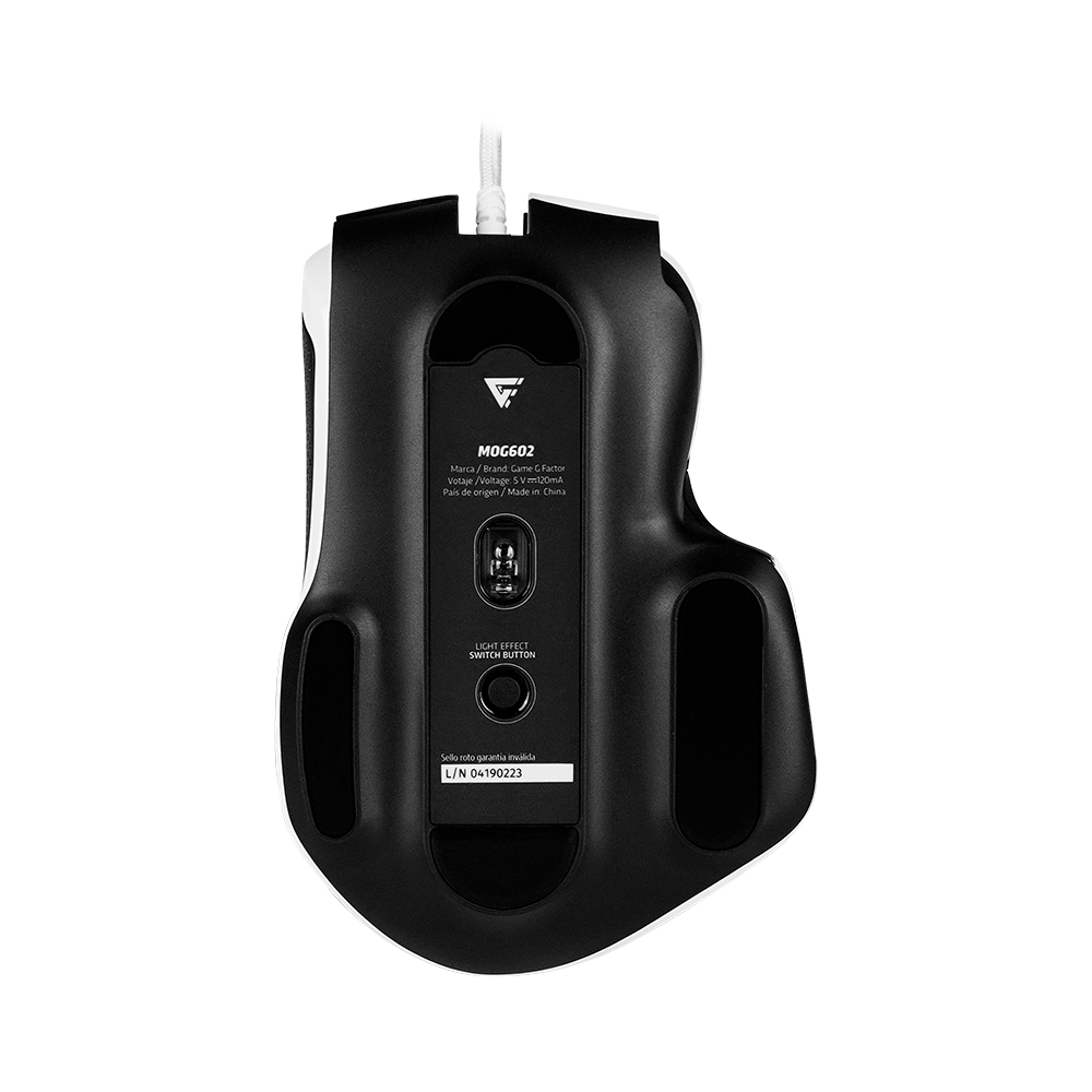 MOUSE GAME FACTOR LASER, PIXART 3370, 19K DPI, 6+1 BOTONES RGB MOG602-BK