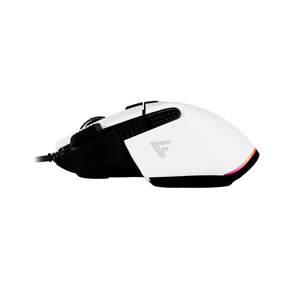 MOUSE GAME FACTOR LASER, PIXART 3370, 19K DPI, 6+1 BOTONES RGB MOG602-WH