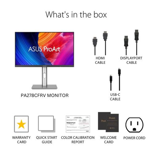 MONITOR ASUS PROART PA278CFRV 27"IPS QHD(2560X1440)100HZ USB-C/HDMI/DP