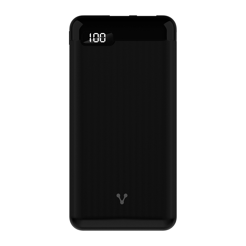 POWER BANK VORAGO USB Y TIPO C 10,000 mAh LCD NEGRO PB-450-BK