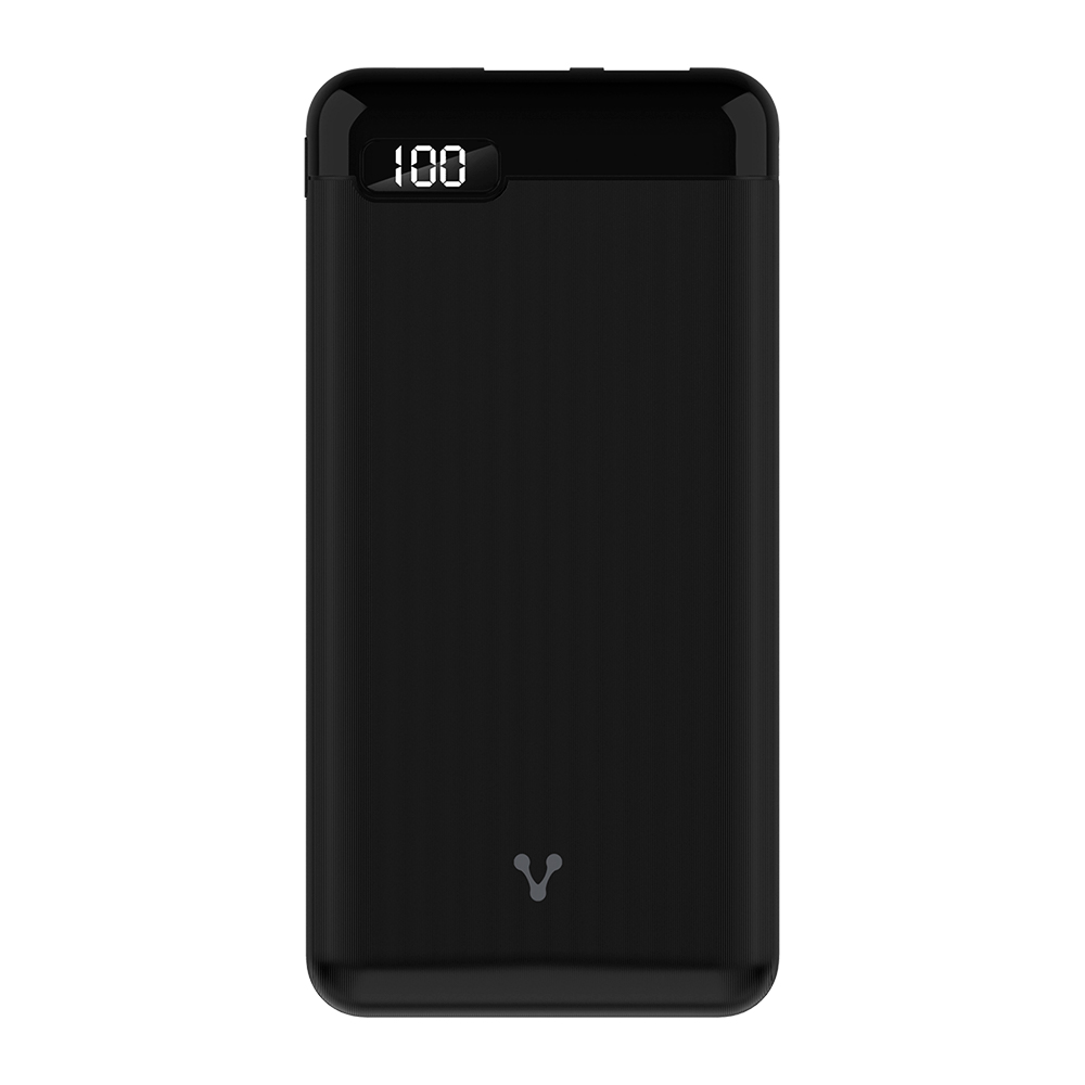 POWER BANK VORAGO USB Y TIPO C 20,000 mAh LCD NEGRO PB-560-BK